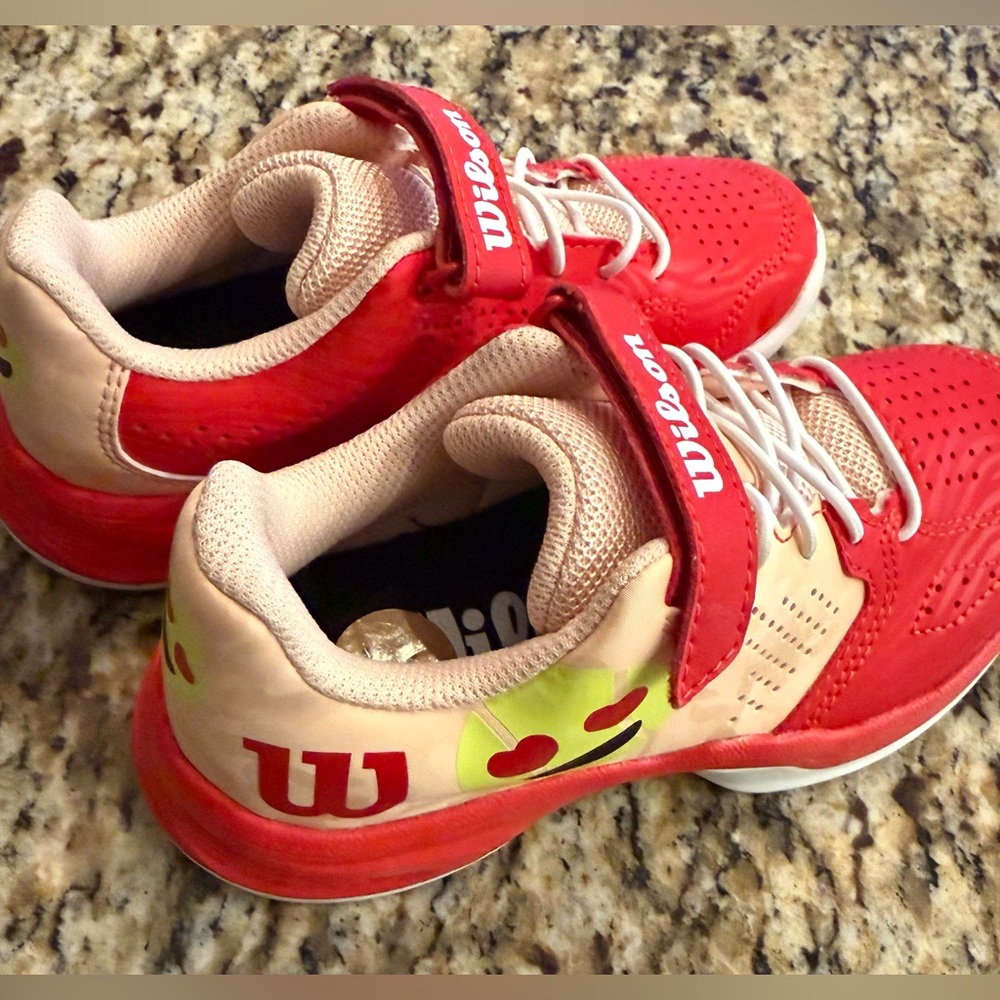 Wilson Kids Red and Cream Tennis Shoes